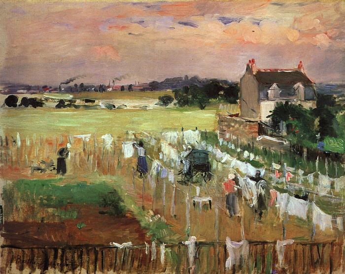 Berthe Morisot Hanging Out the Laundry to Dry oil painting image